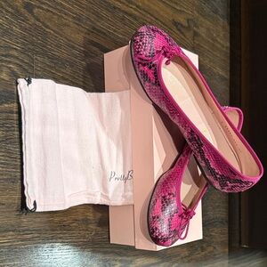 Pretty Ballerinas Fuchsia Snake Print Flats